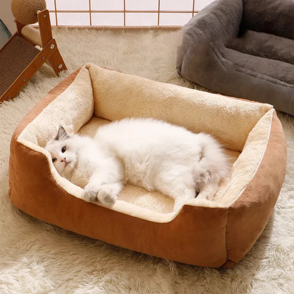 Lit Confortable pour Chats et Chiens - Coussin Douillet et Maison pour Animaux